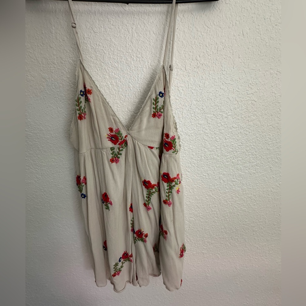 Urban Outfitters Embroidered Floral Romper
